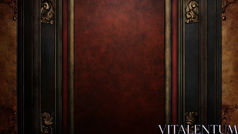 Velvet-shadowed panel waits between baroque bronze pillars