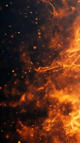 Brilliant Fire and Sparks Dance Through Darkness.