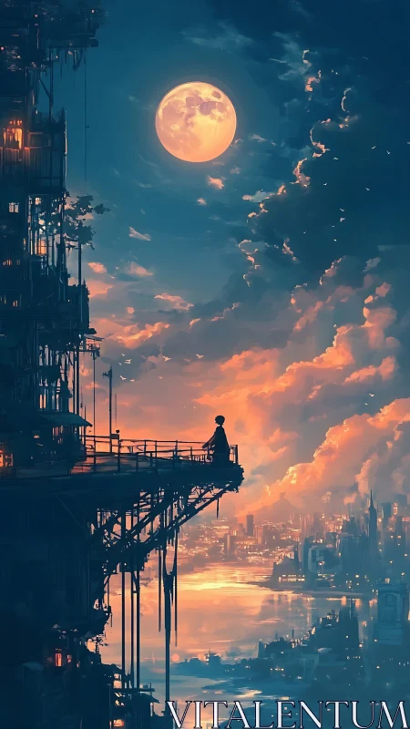 Moonlit city balcony where quiet dreams feel possible.