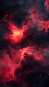 Cosmic nebula vertical composition in digital painting style.