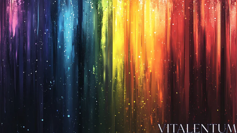 Vertical spectrum cascade in luminous digital painting.