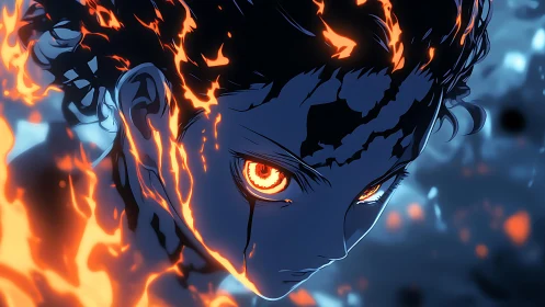 Blazing Gaze Prodigy in a Storm of Neon Ember Light.