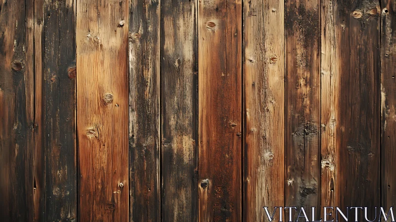 Weathered vertical wooden planks show aged surface detail