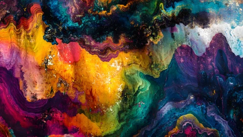 Vivid Abstract Fluid Art With Swirling Colors and Dynamic Motion.