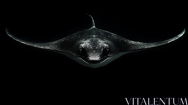 Hydrodynamic manta ray render in high contrast illumination.