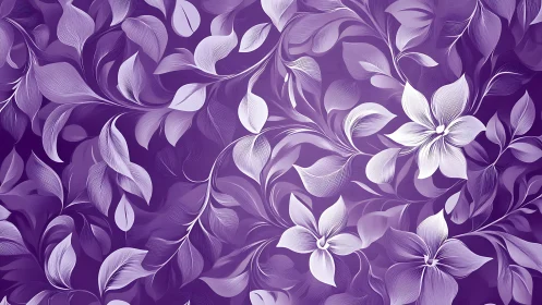 Purple Floral Digital Artwork with Layered Botanical Petals