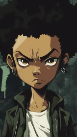 Defiant street kid holds steady under silent pressure.