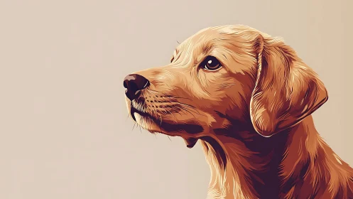 Vector-rendered canine profile with layered tonal fur mapping.