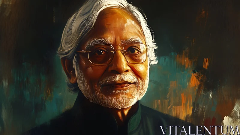 Warm-lit elder&rsquo;s portrait brushed in quiet storytelling hues.