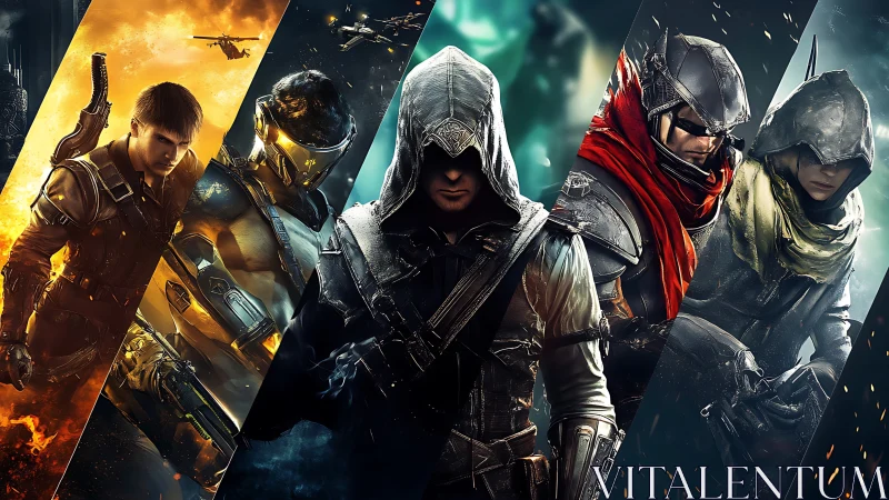 Futuristic assassins unite in dynamic sci fi battle montage.