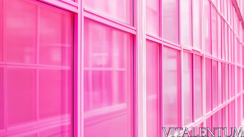Vibrant Magenta Grid Architecture with Polished Glass Panel Systems.