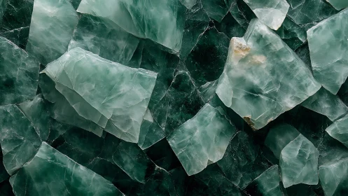 Emerald mineral shards forming crystalline geometric surface.