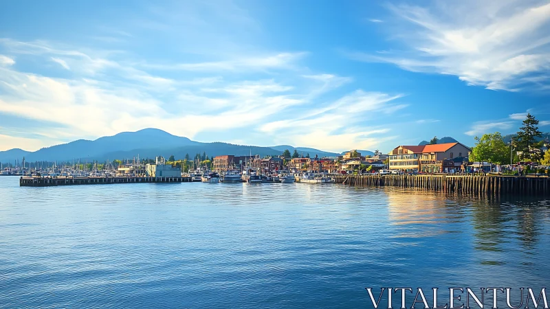 Waterfront Charm: Coastal Village Morning.