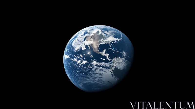 Solitary blue Earth drifts like a marble in quiet cosmic dark