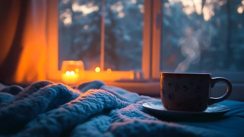 Steam Rising: Dusk's Ember-Lit Window Ritual.