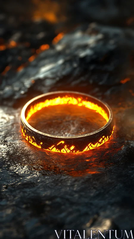 Incandescent Ring: Luminous Metal Band with Radiant Glow Effect.