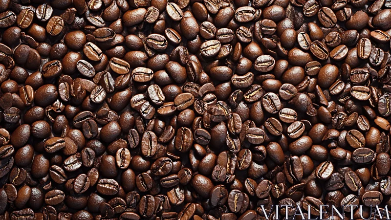 Macro coffee bean surface field with glossy dark roast textures