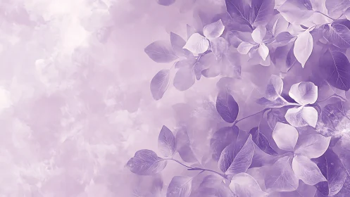 Whispered lilac leaves drift softly through violet haze