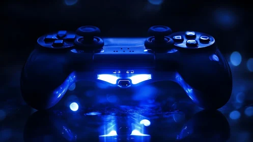 Luminous Gaming Console Glows Against Darkness With Neon Brilliance
