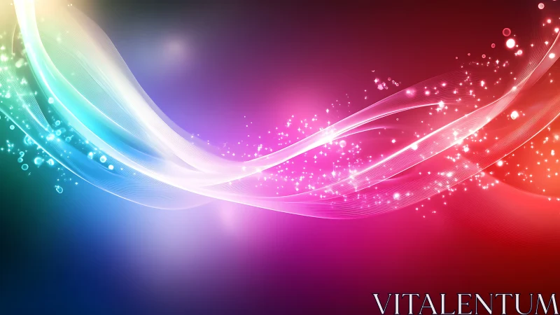 Curved multicolor light streaks traverse a dark gradient field