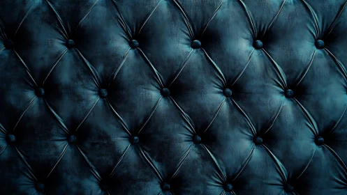 Dark teal tufted leather upholstery surface fills frame