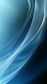 Curved Cyan Light Ribbons on Gradient Blue Vector Field.