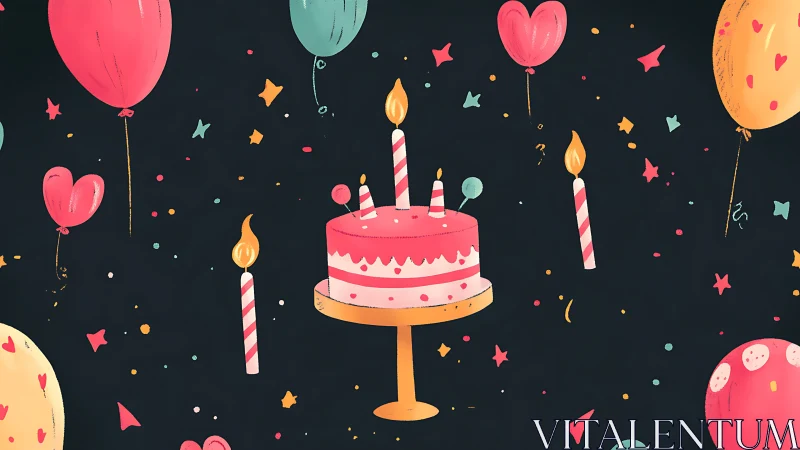 Celebratory Birthday Composition with Layered Confetti Elements.