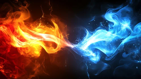 Opposing Elemental Energy Streams: Thermodynamic Fire-Ice Interface.