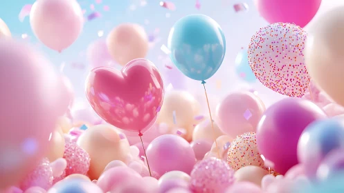 Translucent Heart Balloon with Polychromatic Sphere Array.