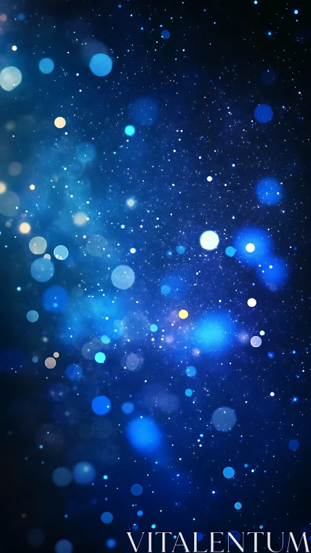 Blue bokeh light field overlays clustered on dark background