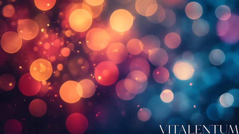 Vibrant bokeh lights in warm and cool tones, abstract background.