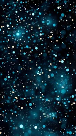 Blue and gold bokeh particle field on dark background.