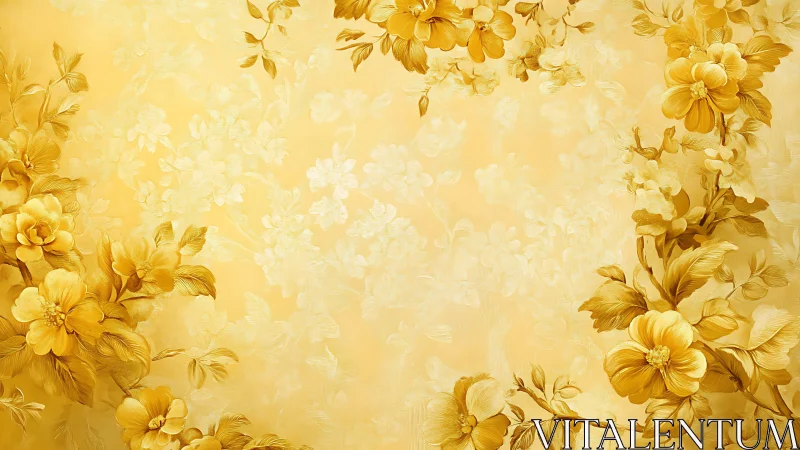 Yellow floral illustration frames symmetric central negative space