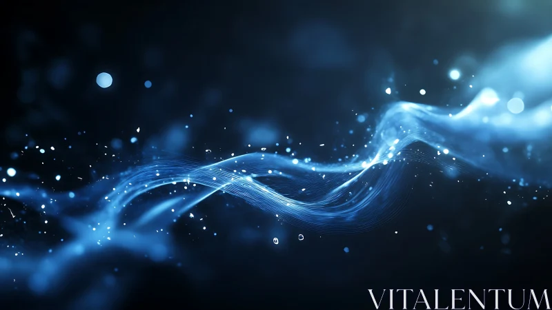 Gentle blue light waves drifting through a starry dream.