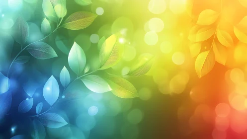 Chromatic bokeh foliage with gradient luminous diffusion field.