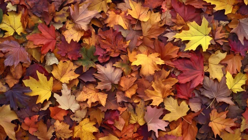 Leafy confetti carpets the ground in a roaring autumn hush