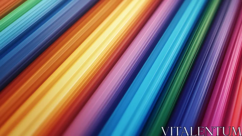 Chromatic highway of pencils racing through radiant color.