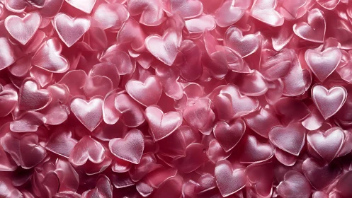 A Thousand Crimson Whispers: Hearts Cascade in Blush.