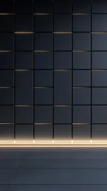 Midnight tiles hum with quiet golden circuitry glow.