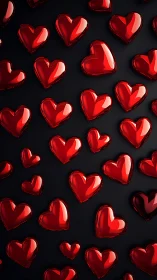 Radiant Red Hearts: A Love-Filled Collection on Midnight.