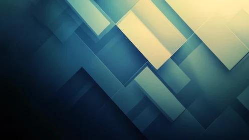 Layered geometric rectangles in blue and yellow gradient.