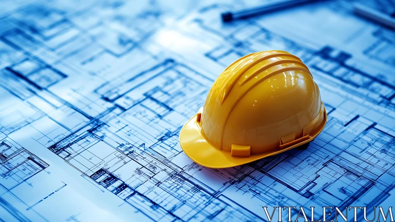 Golden Hard Hat Dreams Rest on Blueprint Ambitions.