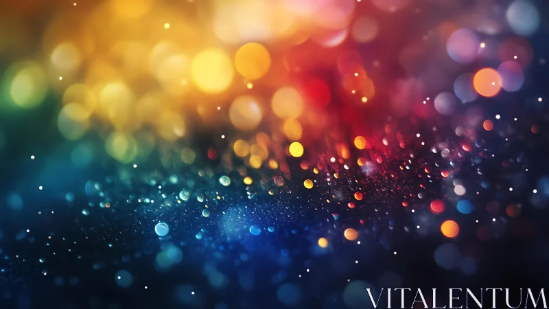 Vibrant abstract bokeh lights with colorful gradient background.