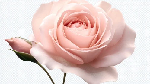 Luminescent Rose Unfurls in Dreamy Pastels.