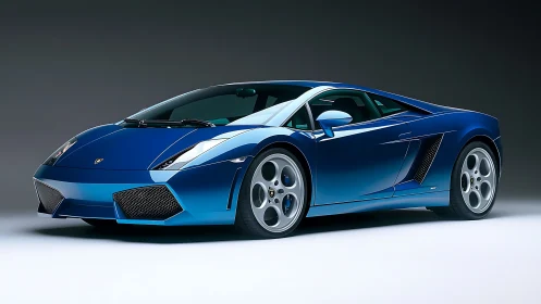 Azure supercar poised like liquid lightning on velvet asphalt.