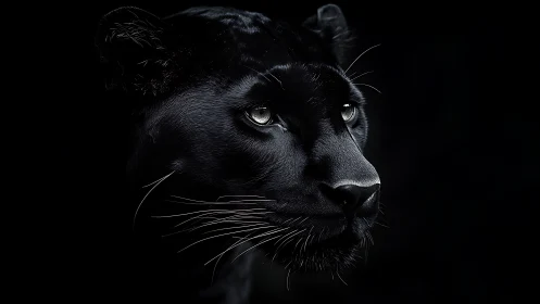 Black Leopard Portrait: High-Contrast Felid Study.