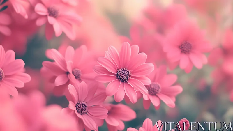 Pink Daisy Flowers in Soft Focus.