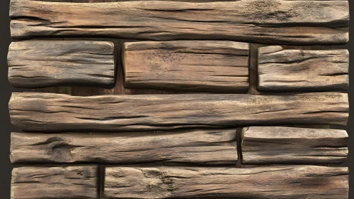 Rendered horizontal stack of stylized rectangular wood beams