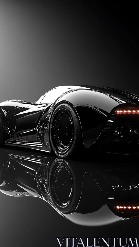 Midnight hypercar skims a mirror road of liquid chrome