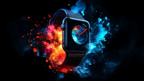 Timepiece dances between liquid fire and frozen electric mist